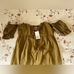 MIDI olive green dress